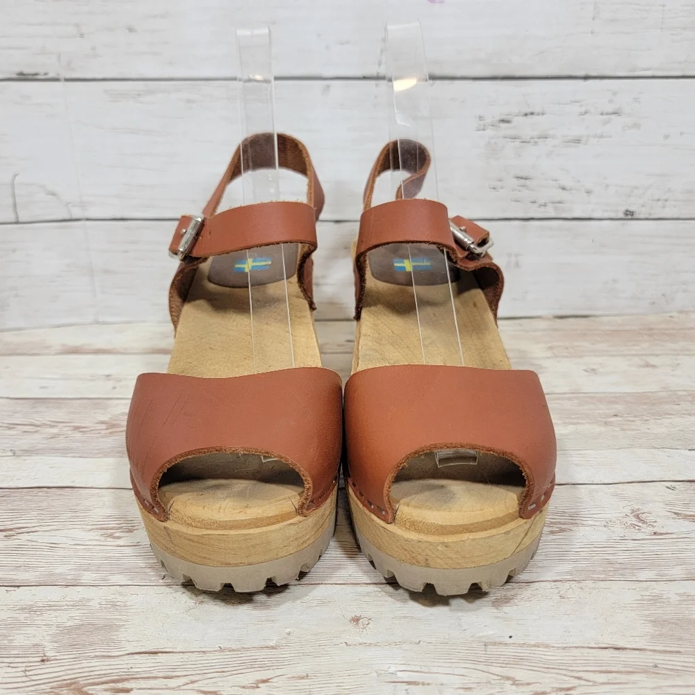 MIA Brown Leather Mules - Picture 10 of 11